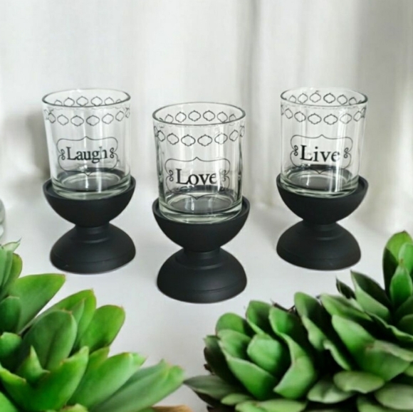 Source Unknown Other - Votive Candle Holder Set Live, Laugh, Love